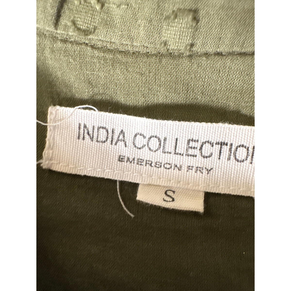 Emerson Fry / India Collection Olive Green Dot Maxi Dress Sz S