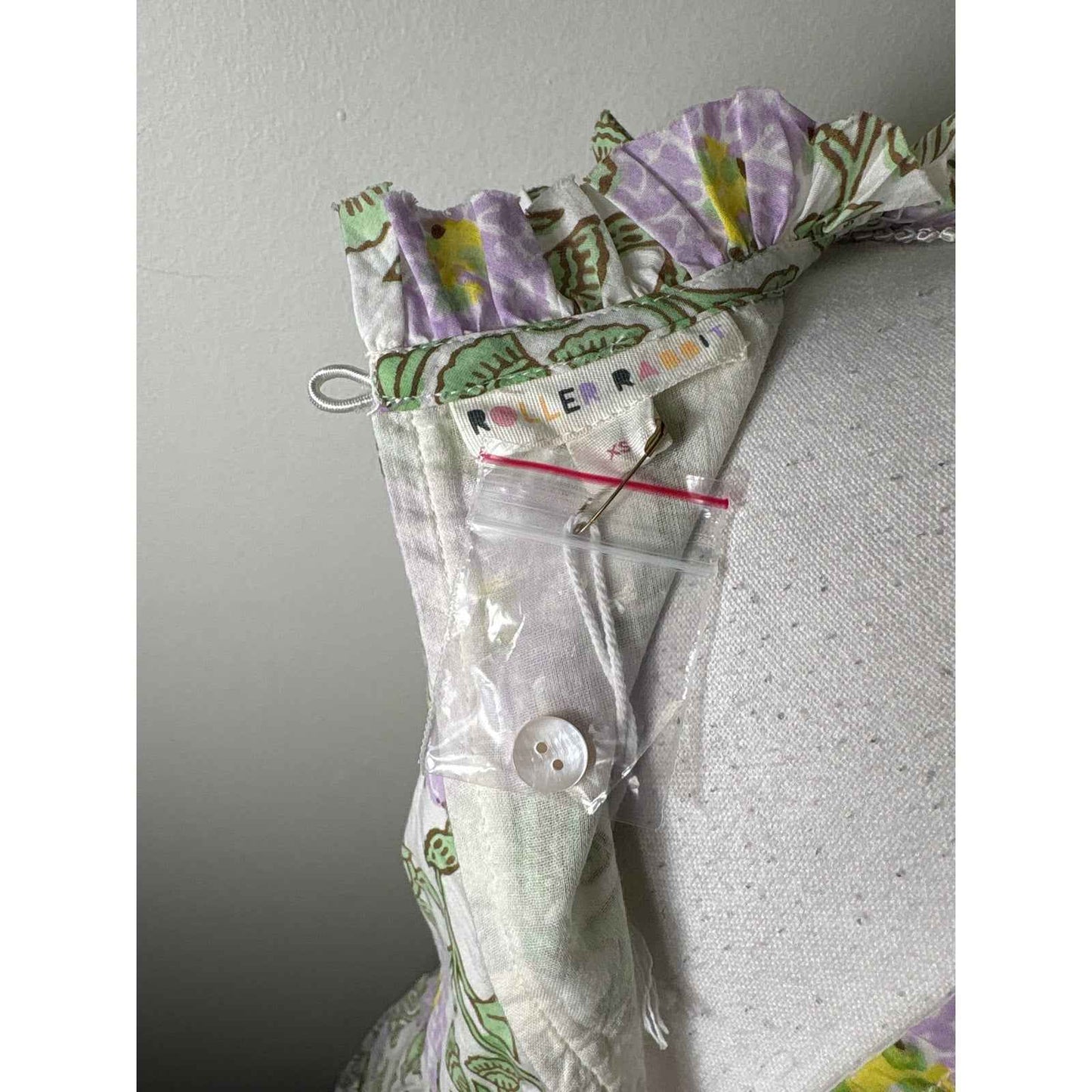 NWT Roller Rabbit Daphne Naoki Green and Lilac Flower Dress Sz XS