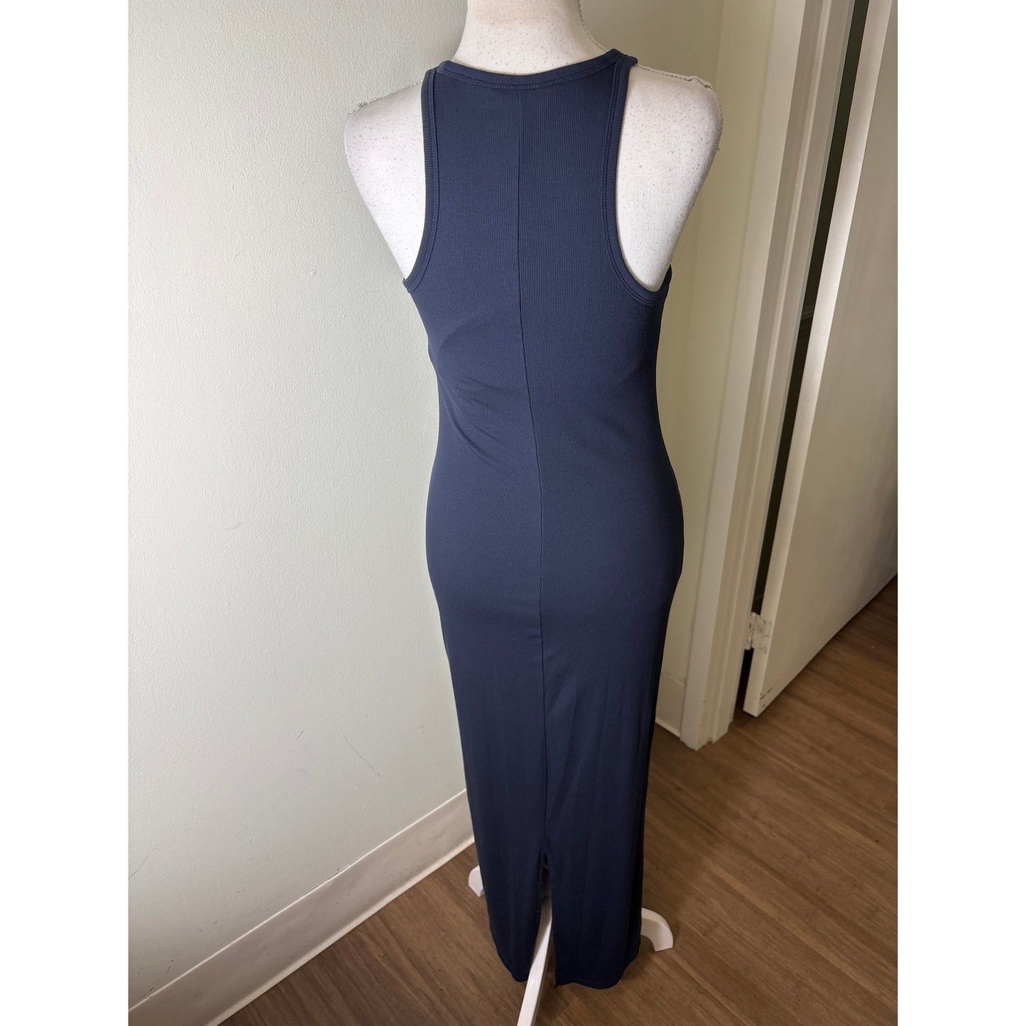 Athleta Navy Sleeveless Ribbed Bodycon Maxi Dress Sz SP