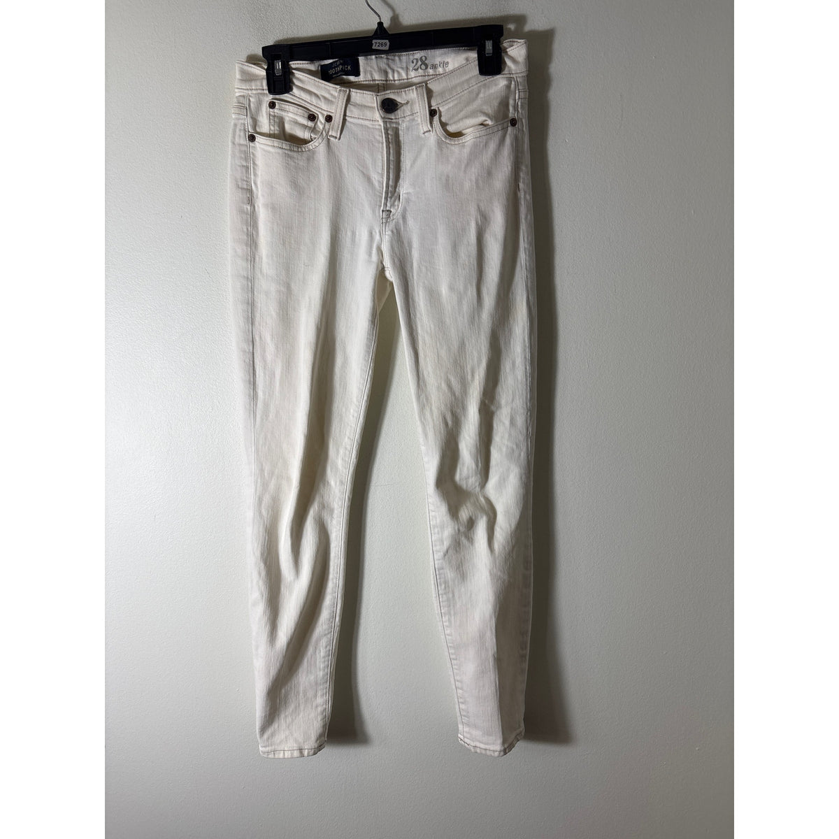 J.Crew Off White Toothpick Ankle Jeans Sz 28