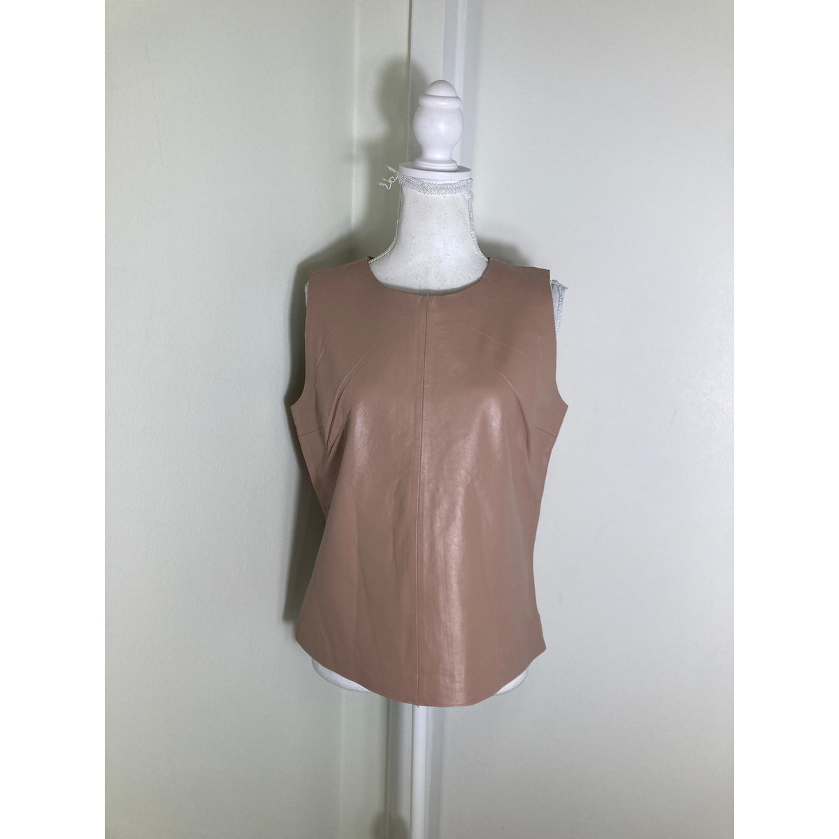 Just Female Moshi Leather Blush Pink Top Sz M