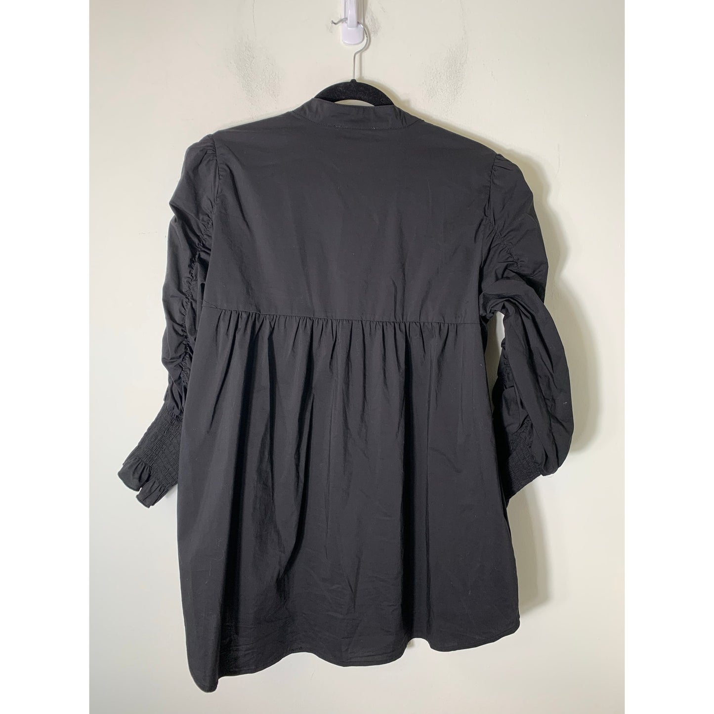 Noen Black 3/4 Sleeve Button Up Sz L