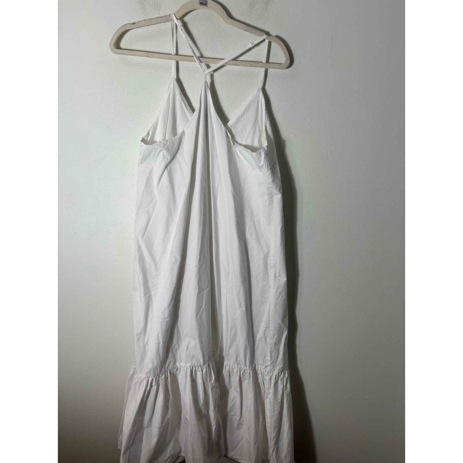 Just Fab White Sleeveless Drop Waist Cotton Dress Sz M