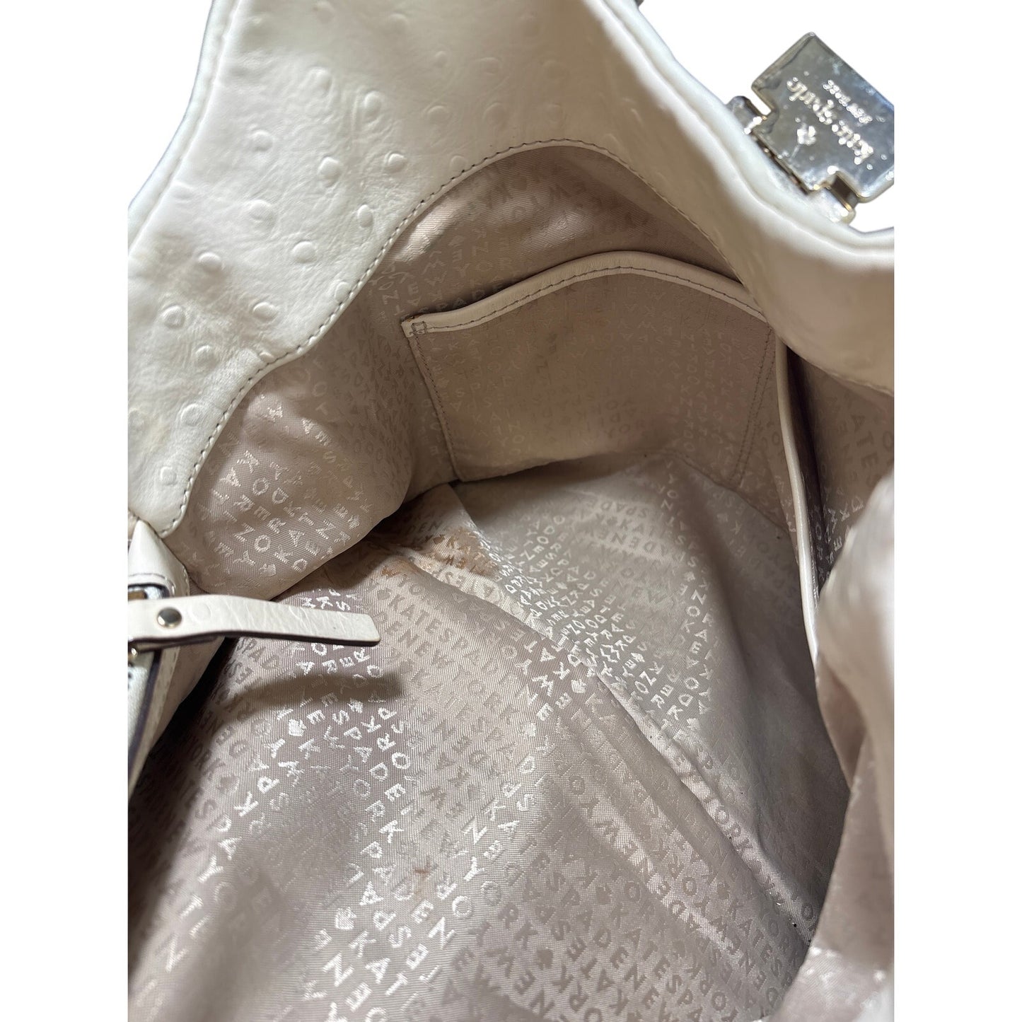 Kate Spade Off White Pebbled Leather Shoulder Bag