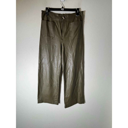 Maeve Dark Green "The Collette" Faux Leather Pants Sz 28