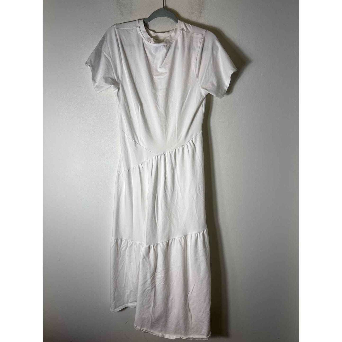 Robert Rodriquez Ivory White Short Sleeve Tiered Maxi Dress Sz M