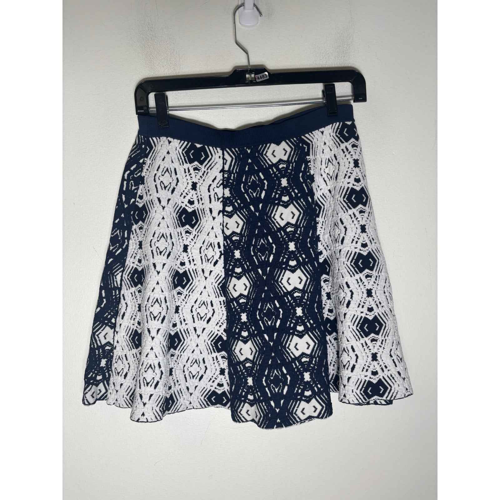 Parker Navy and White Knit Mini Skirt Sz M