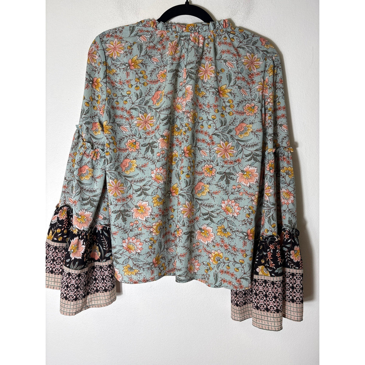Love Stitch Turqoise Floral Blouse Sz S