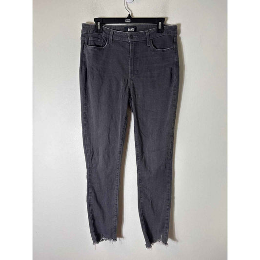 Paige Dark Gray "Hoxton Ankle" Skinny Jeans Sz 31