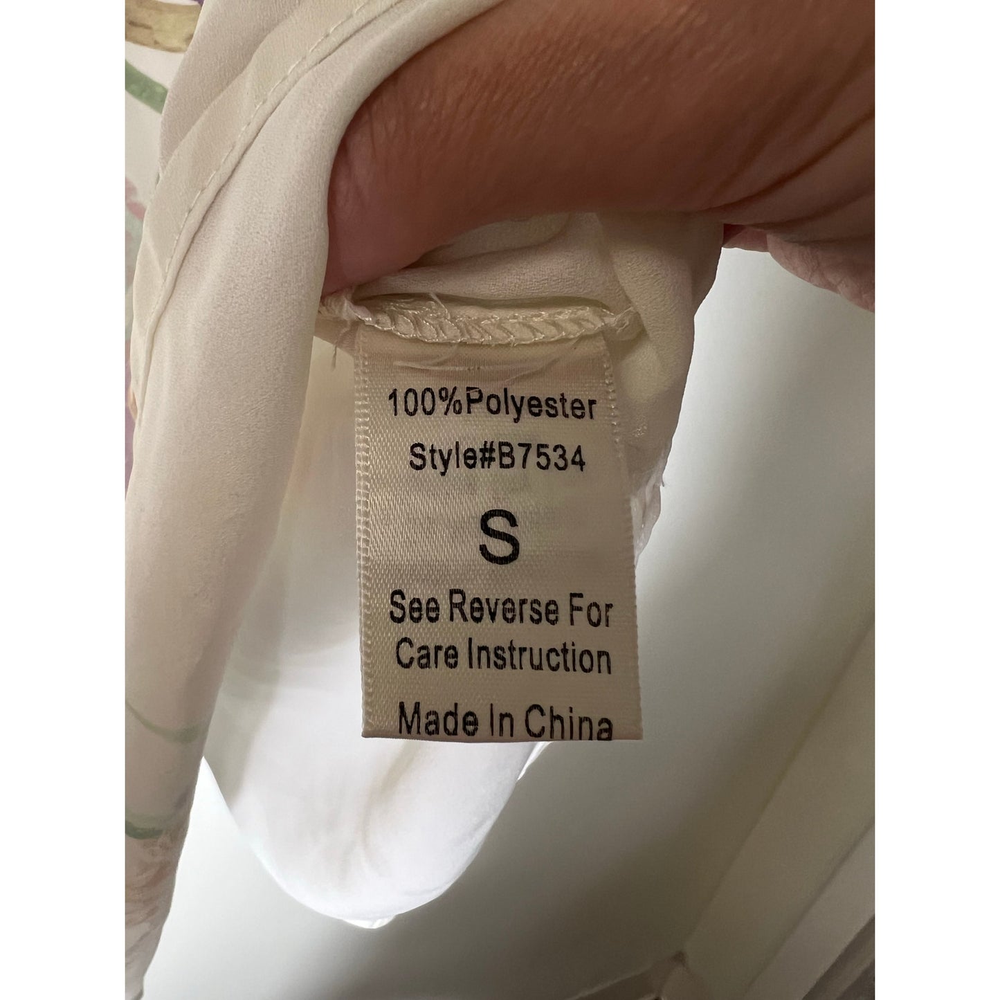 No Brand White Floral Sleeveless Tank Top Sz S