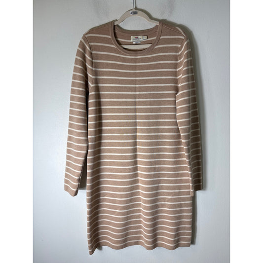 Vineyard Vines Tan And White Sweater Sz L