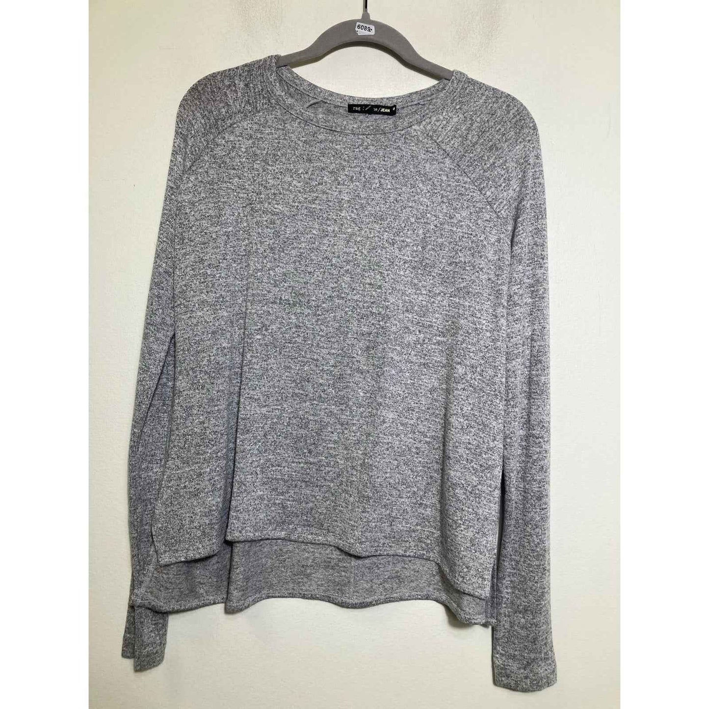 Rag & Bone Jean Heathered Gray Long Sleeve Top Sz M