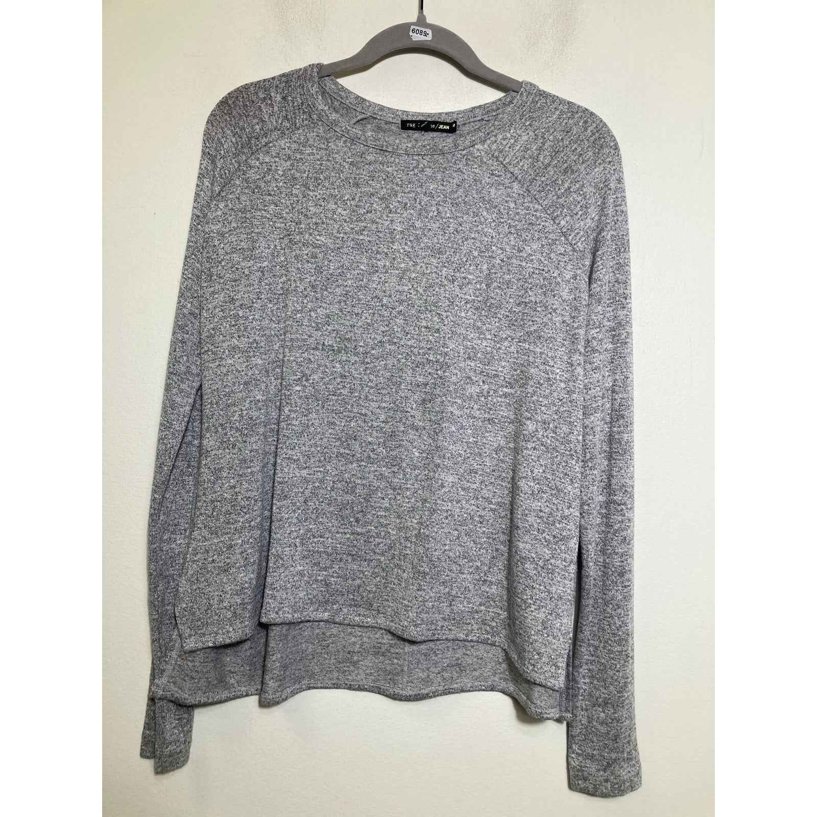 Rag & Bone Jean Heathered Gray Long Sleeve Top Sz M