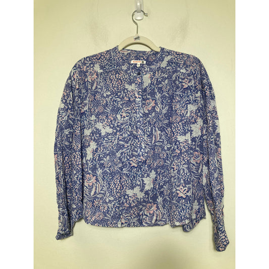 Sundry Purple Floral Long SLeeve Top Sz 1 (small)