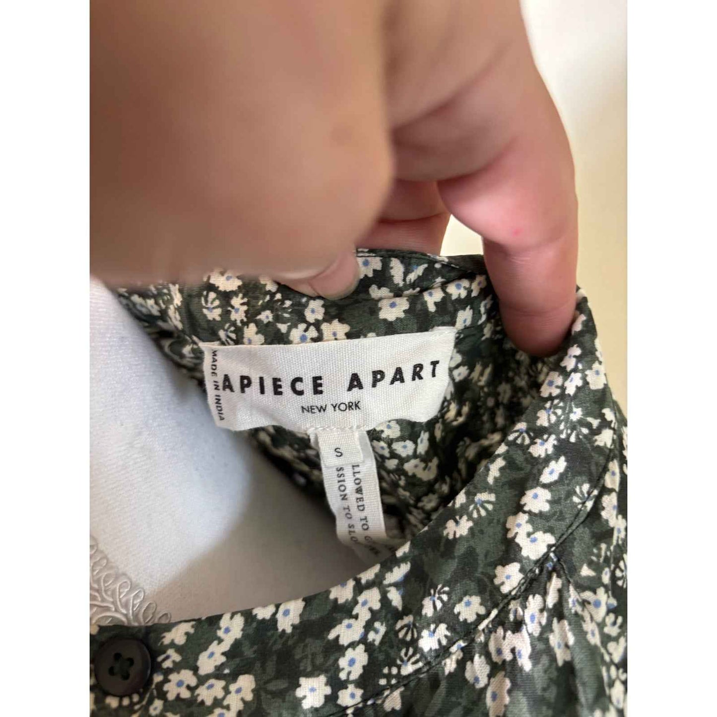 Apiece Apart Green Floral Maxi Dress Sz S