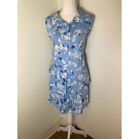 Buru Blue and White Shorts and Top Set Sz M