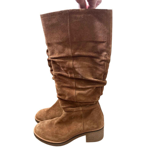 Soft Waves Brown Suede Leather Knee Boots Sz 8.5