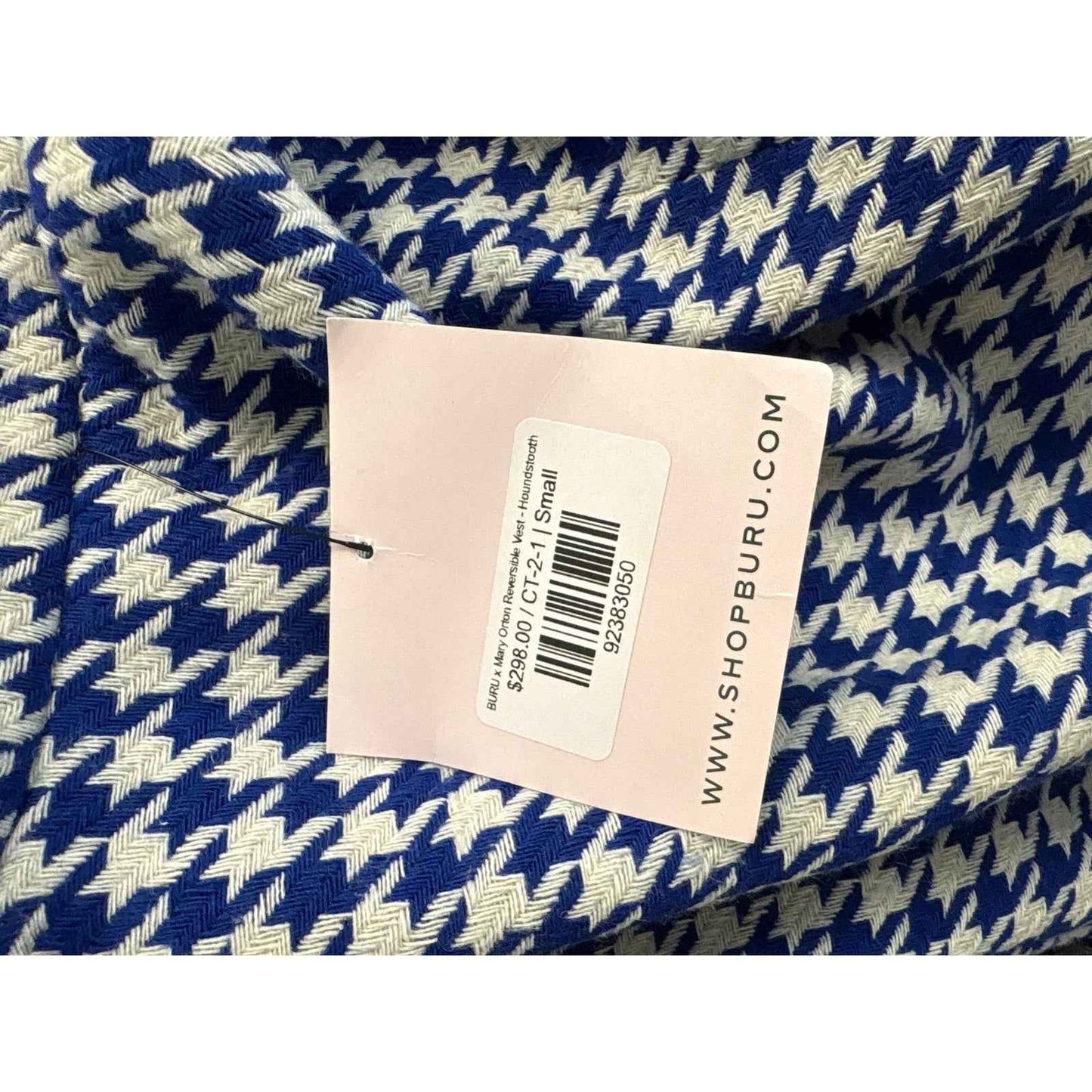 NWT Buru Green and White Houndstooth Vest Sz S