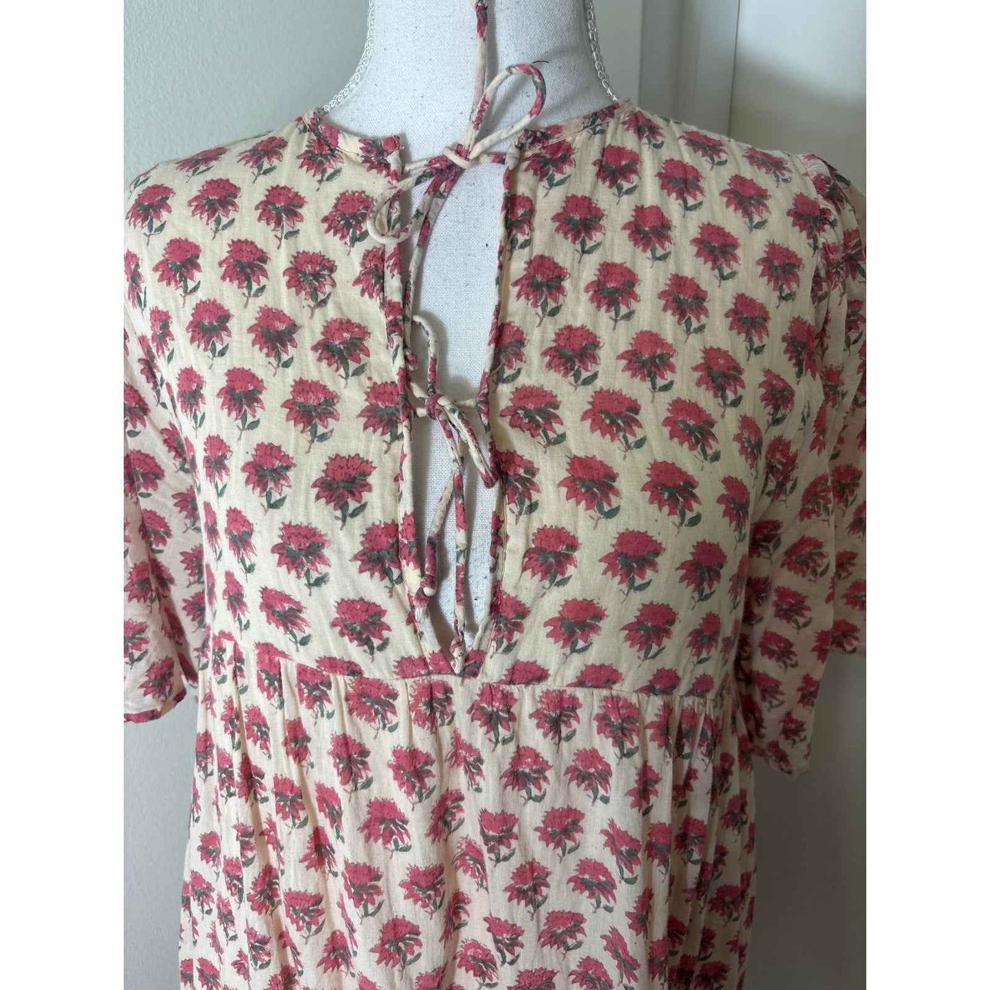 India Collection Emerson Fry Pink Floral Short Sleeve Mini Dress sz XS/S