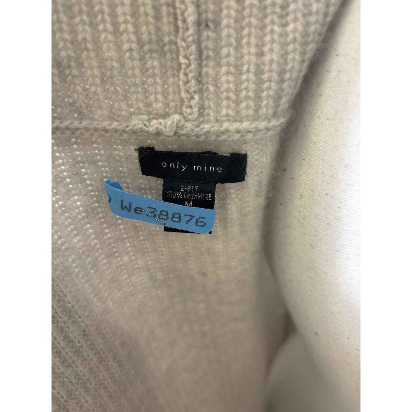 Only Mine Light Gray Sleeveless 2 Ply Open Cashmere Cardigan Sz M