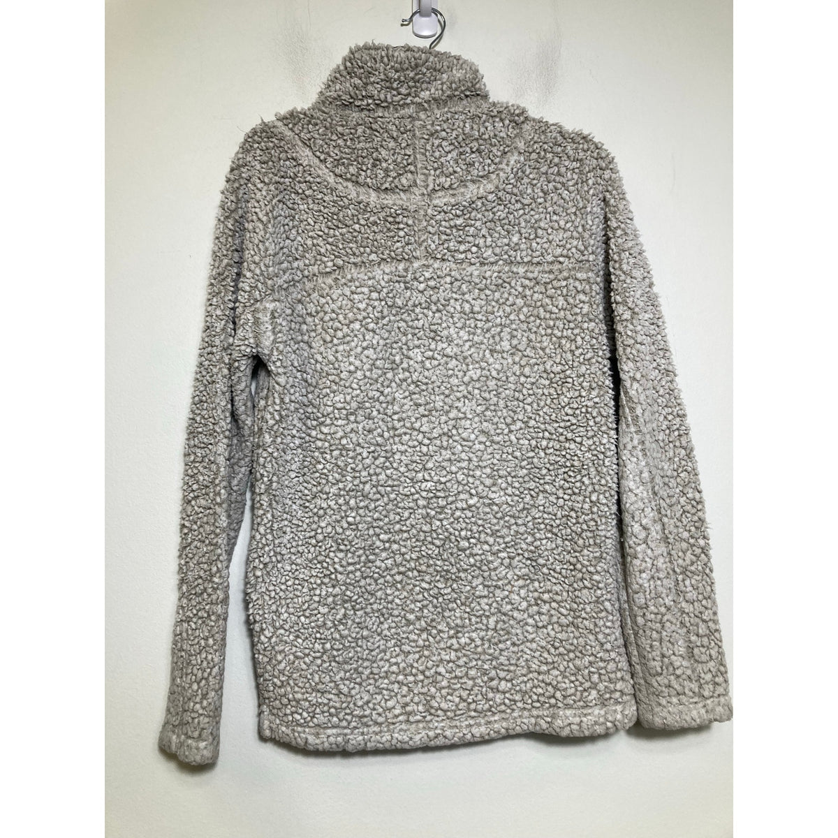 True Grit Grey Long Sleeve Sherpa Quarter Zip Pullover Sz XS