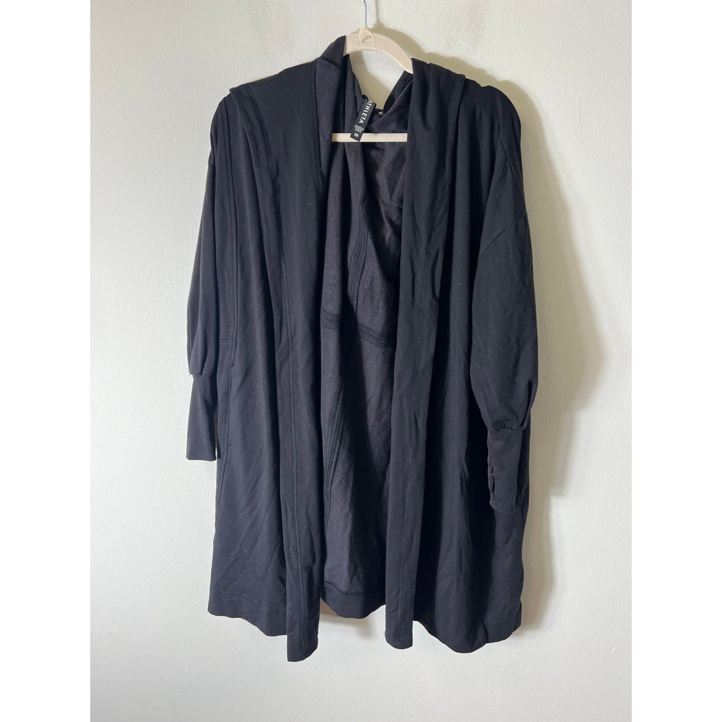 Athleta Black Long Sleeve, Extra Long Cardigan Jacket Sz XS