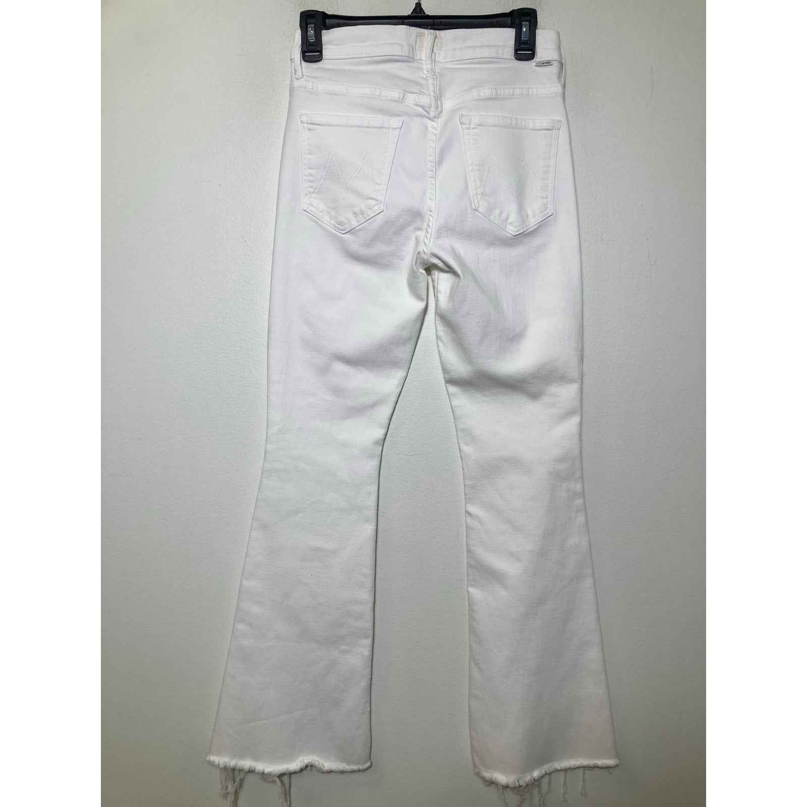 Mother White The Weekender Fray Denim Jeans Sz 28