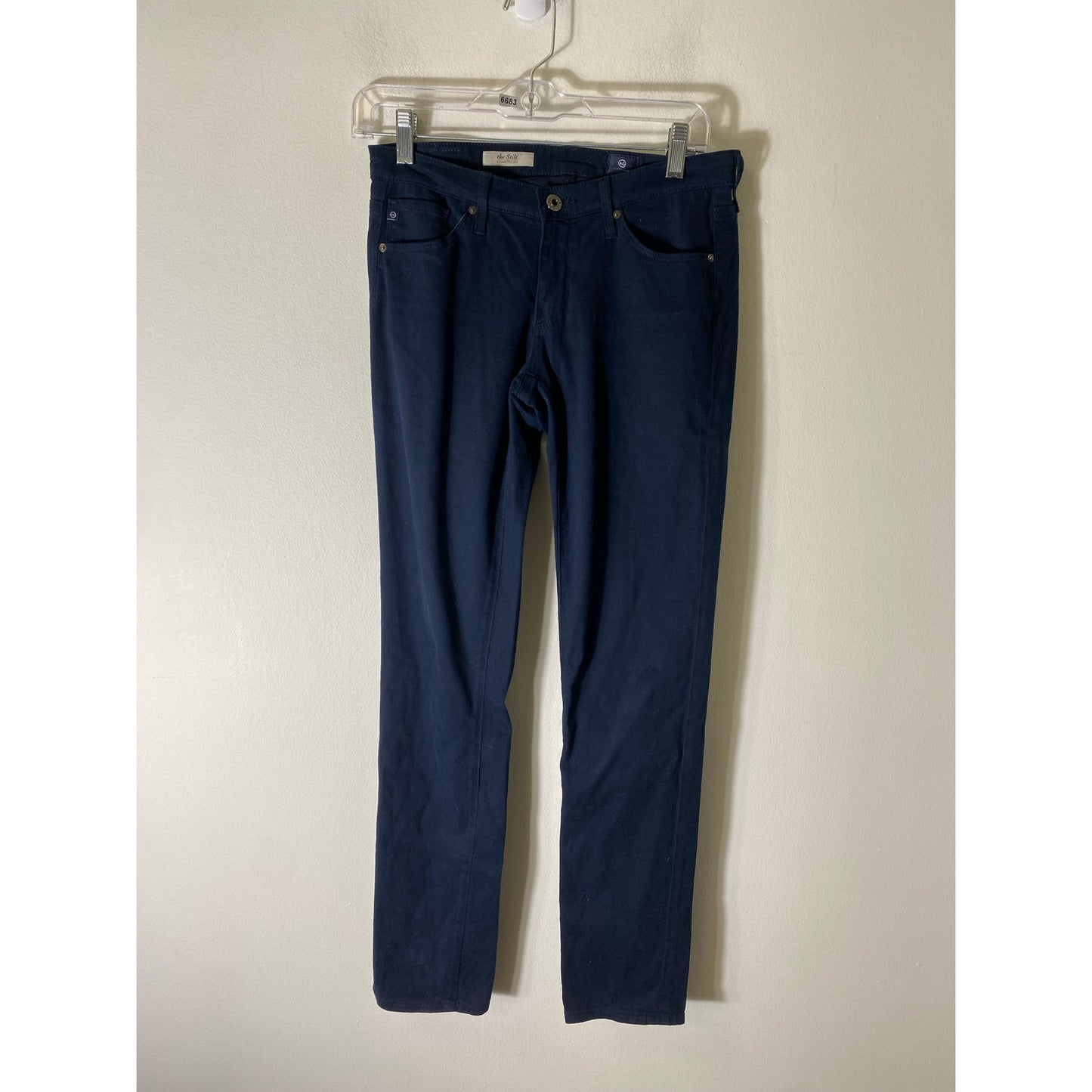 AG The Stilt Cigarette Leg Navy Jeans Sz 26R