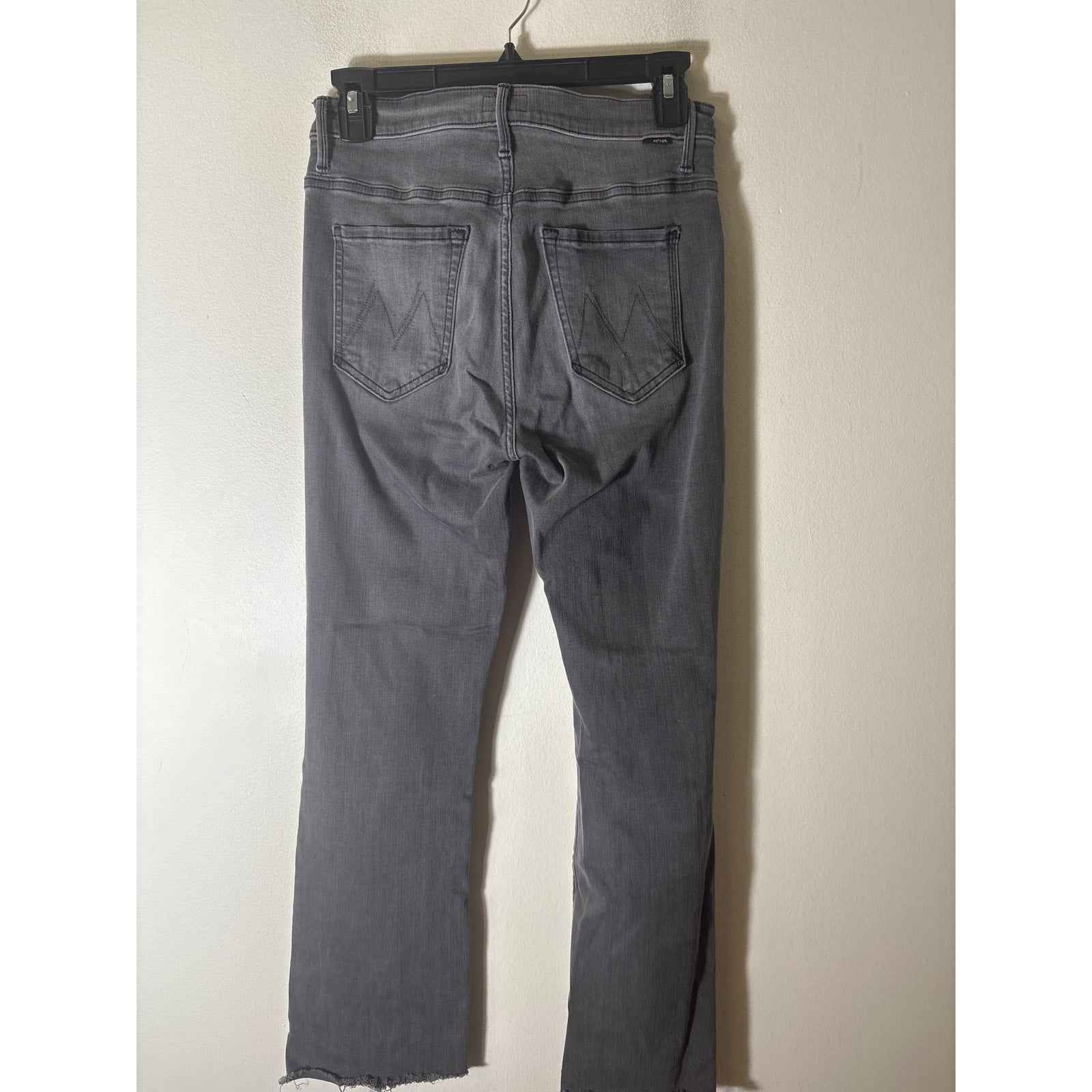 Mother Dark Gray "The Insider Crop Step Fray" Denim Jeans Sz 27