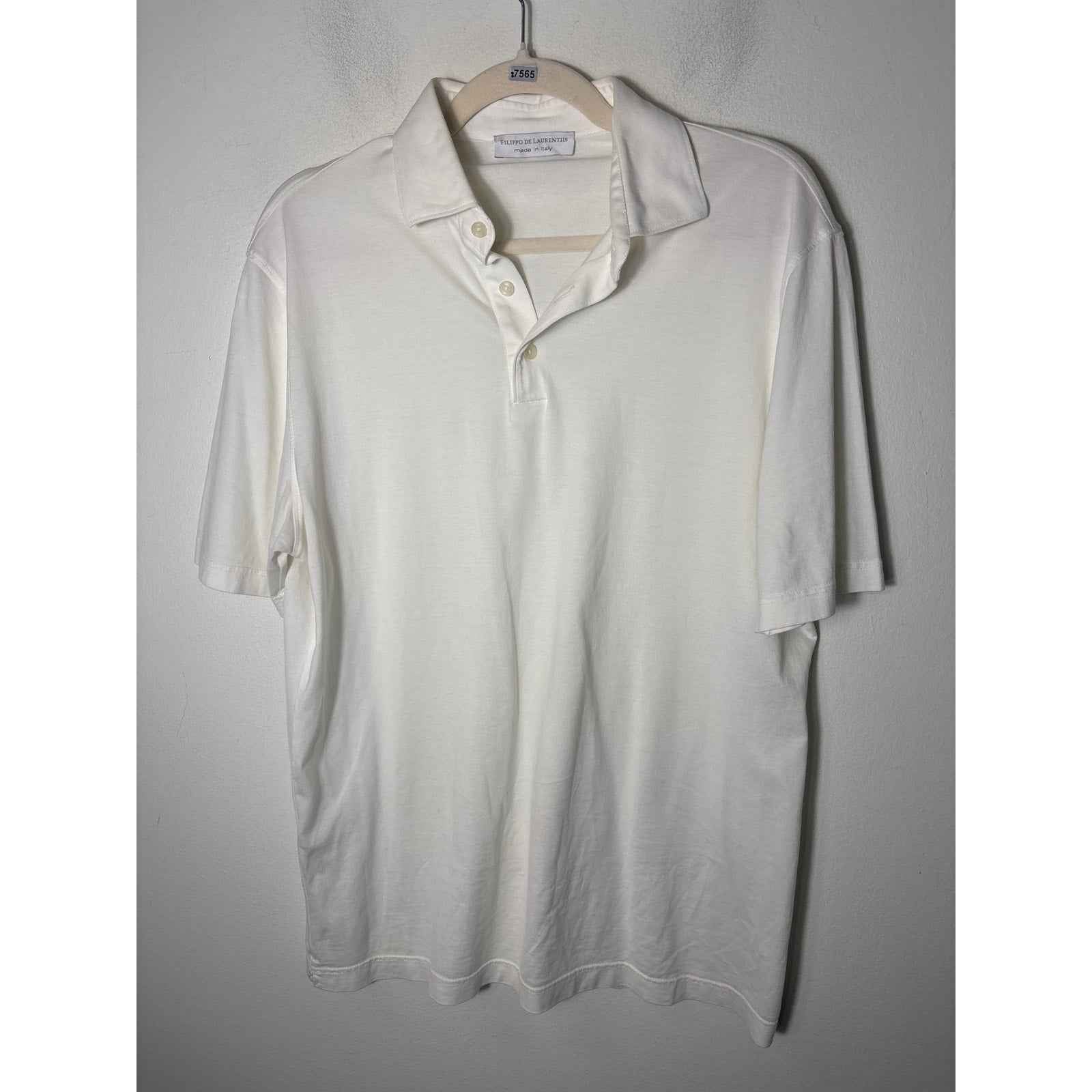 Men's Filippo De Laurentis White  Soft Tee Polo sz 52 (large)