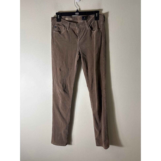 AG The Stevie Slim Straight Tan Fine Corderoy Pants Sz 28r