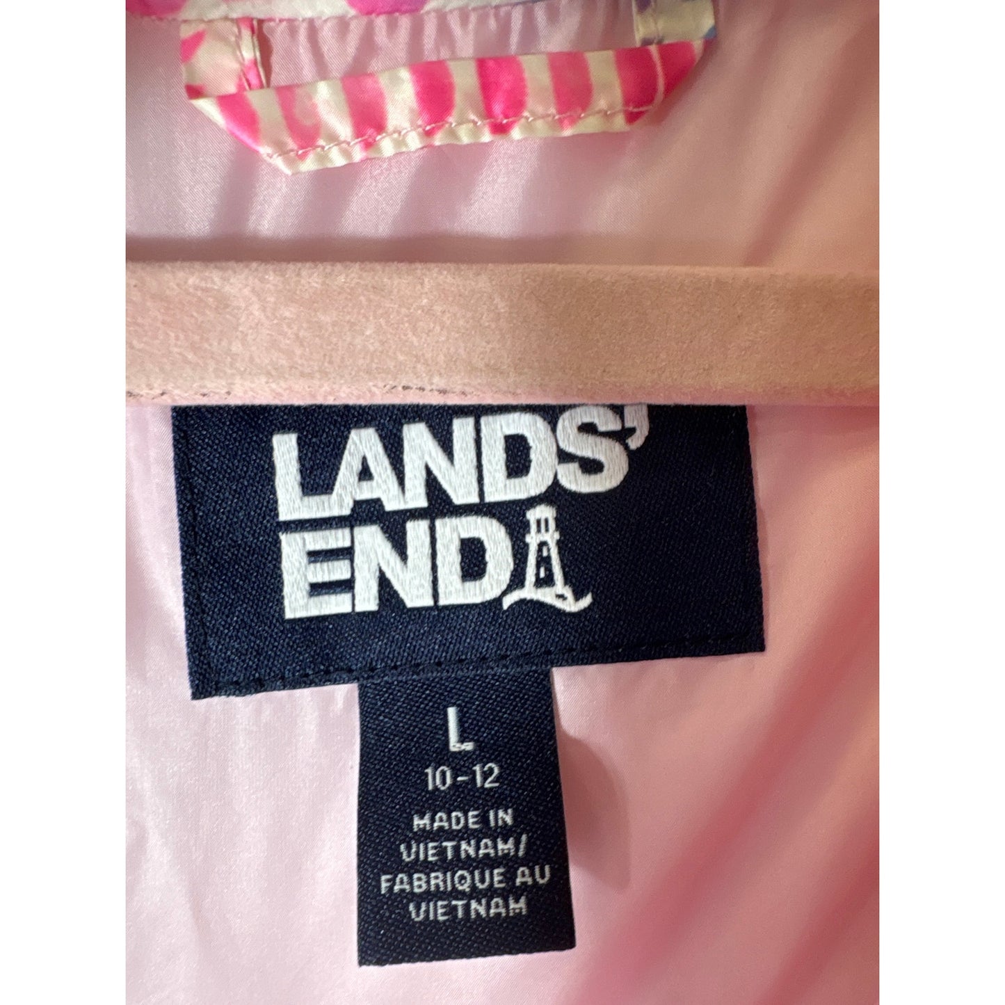 Girls Lands End Pastel Pink Sleeveless Vest Sz 10/12