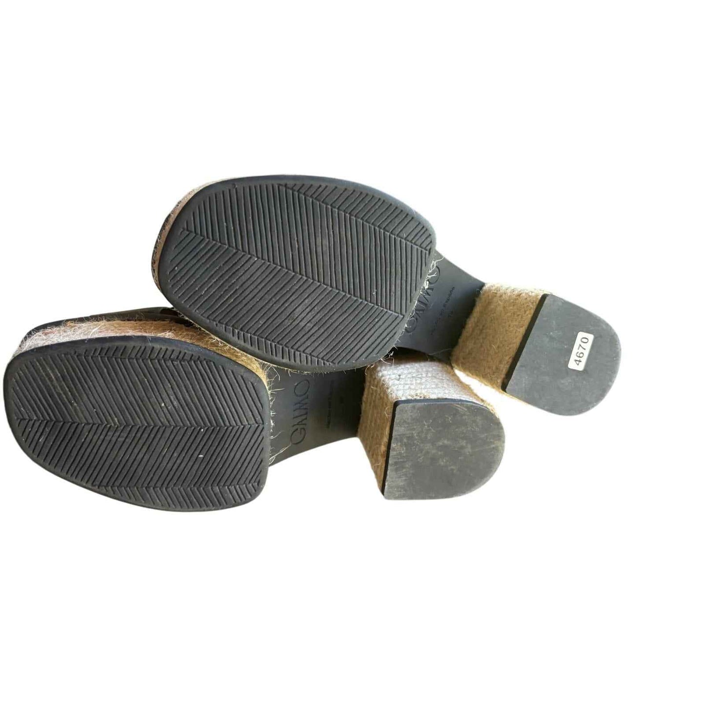 GAIMO Black Leather Medium Heel Platform Slide Sz 39