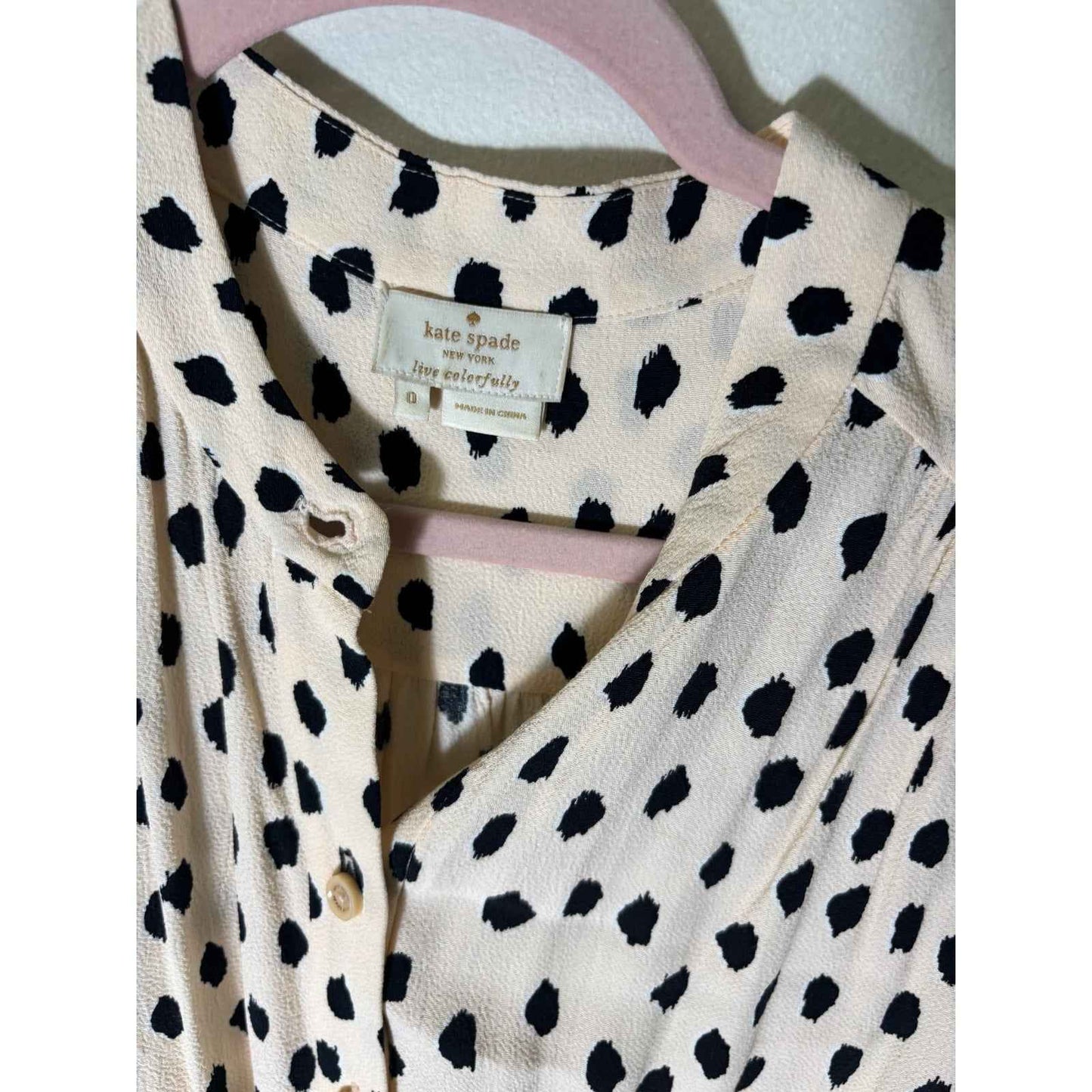 Kate Spade Leopard Dot Crepe Romper Sz 0