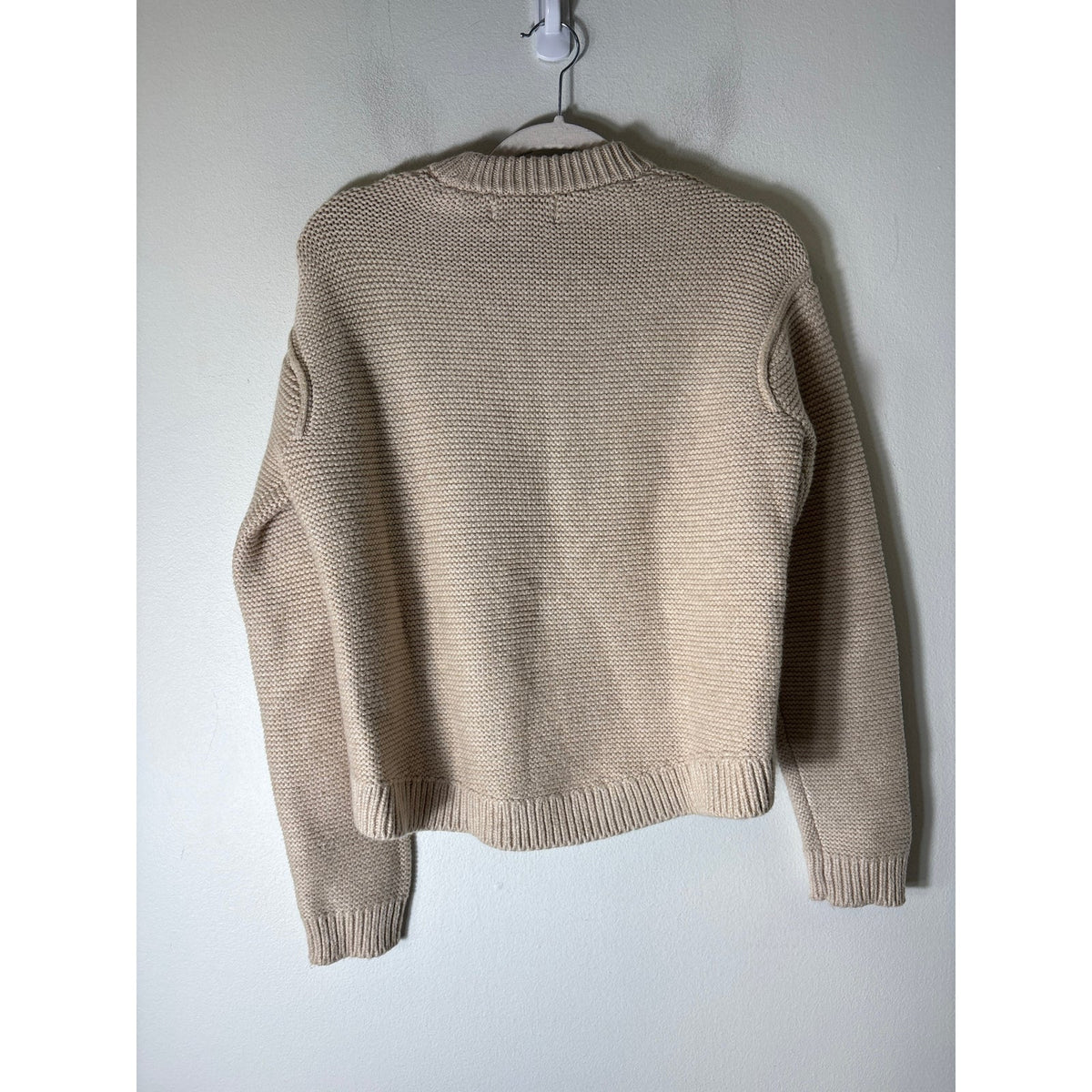 Banana Republic Light Khaki Thick Knit Crew Neck Pullover Sweater Sz XXS