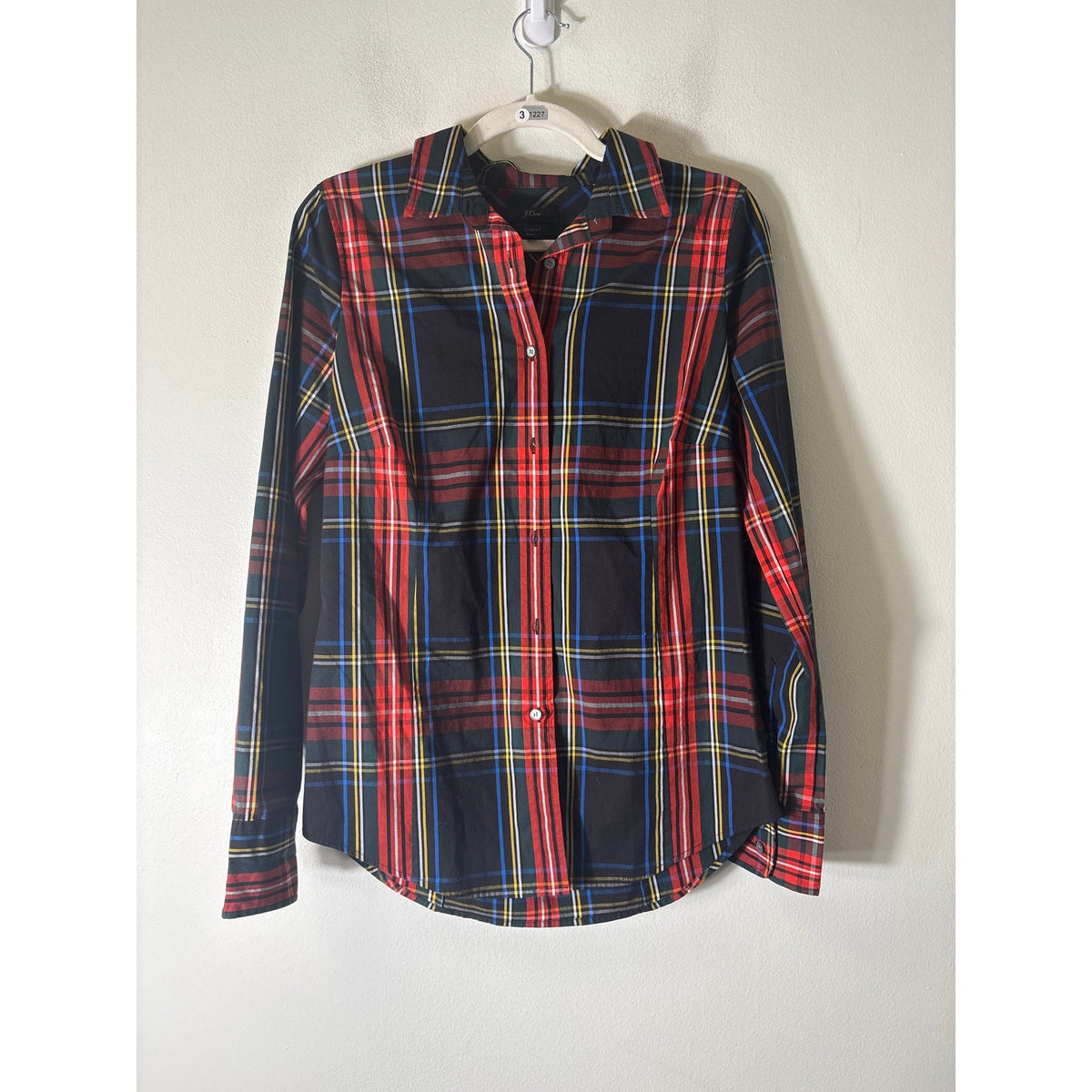 J. Crew Red Plaid Long Sleeve Cotton Button Up Shirt Sz 8T