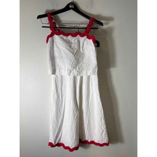 NWT MNG Red Ric Rac Trimmed Top and Skirt Set Sz S