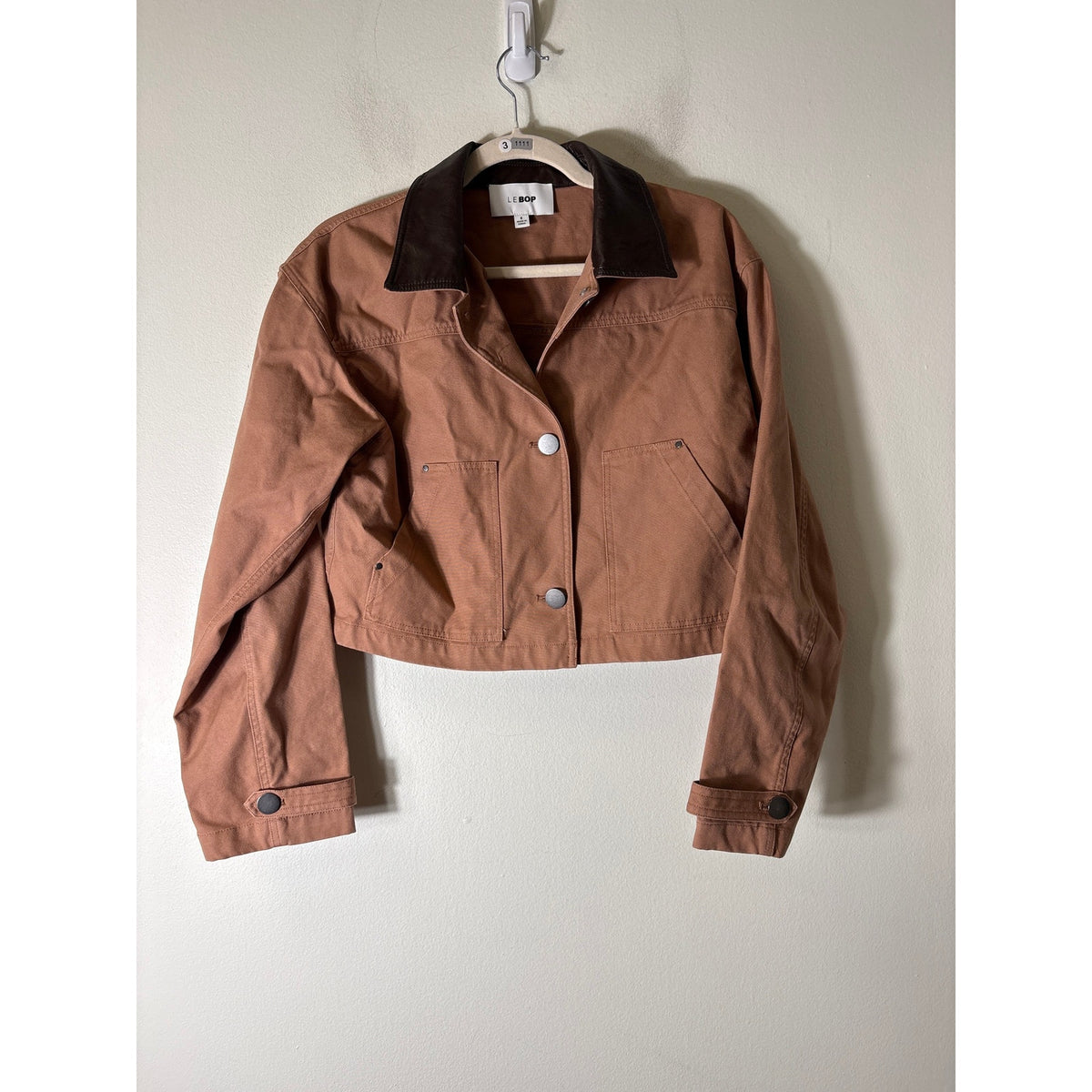 Le Bop Tan Dree Cropped Barn Jacket Sz S