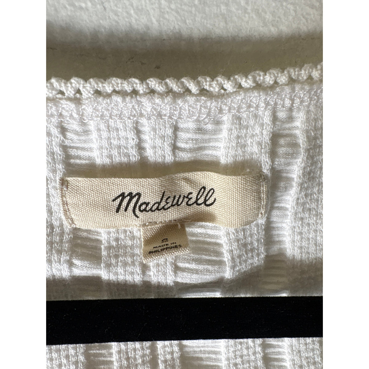 Madewell White Ribbed Cropped Top Sz S