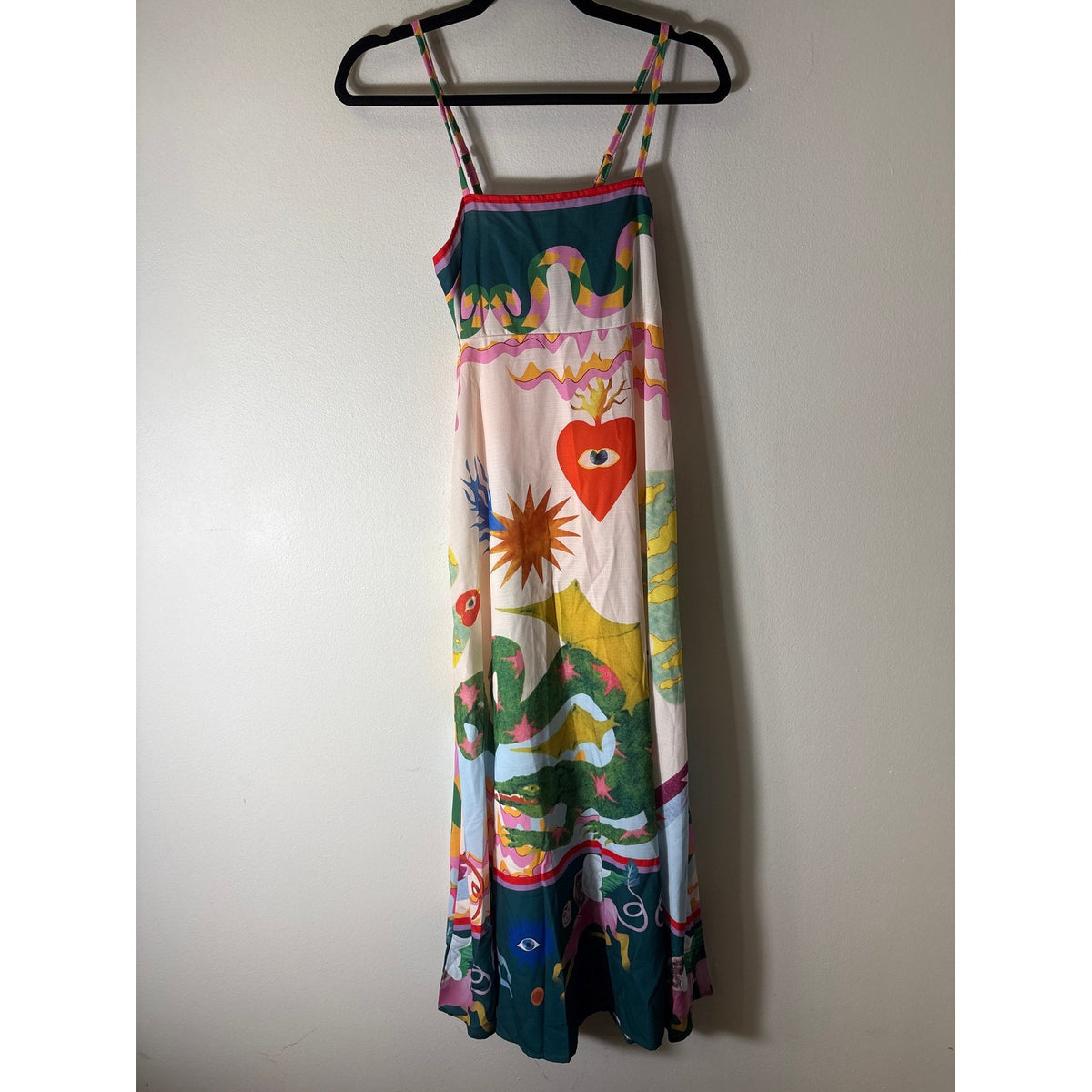 No Brand Mulitcolor Spaghetti Strap Maxi Sundress Sz S