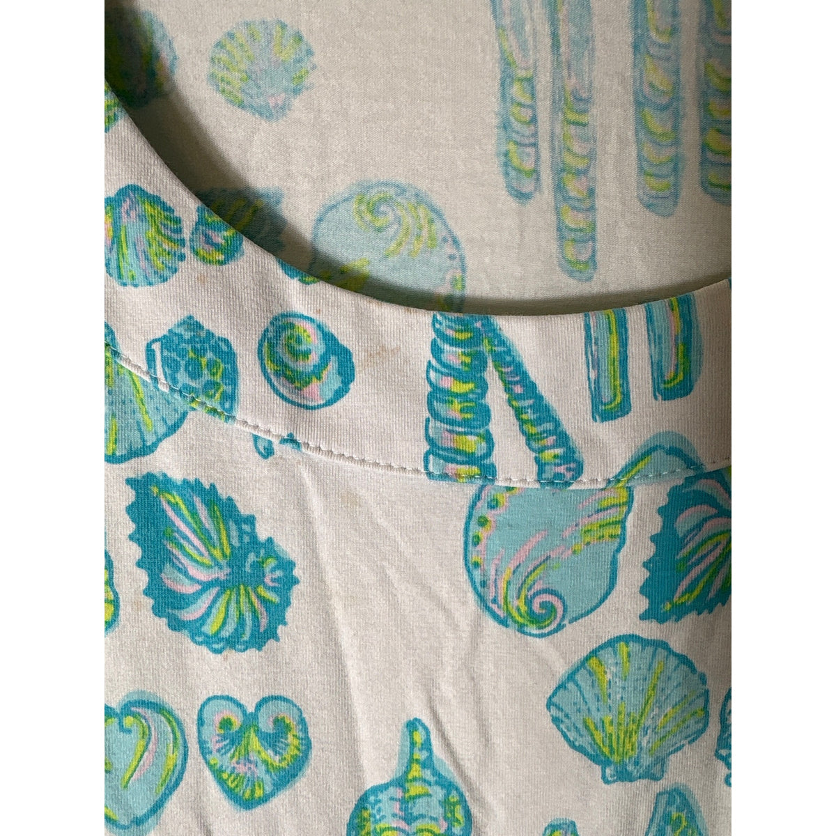 Lilly Pulitzer White Sea Shell Cotton Short Sleeve Night Gown Sz S