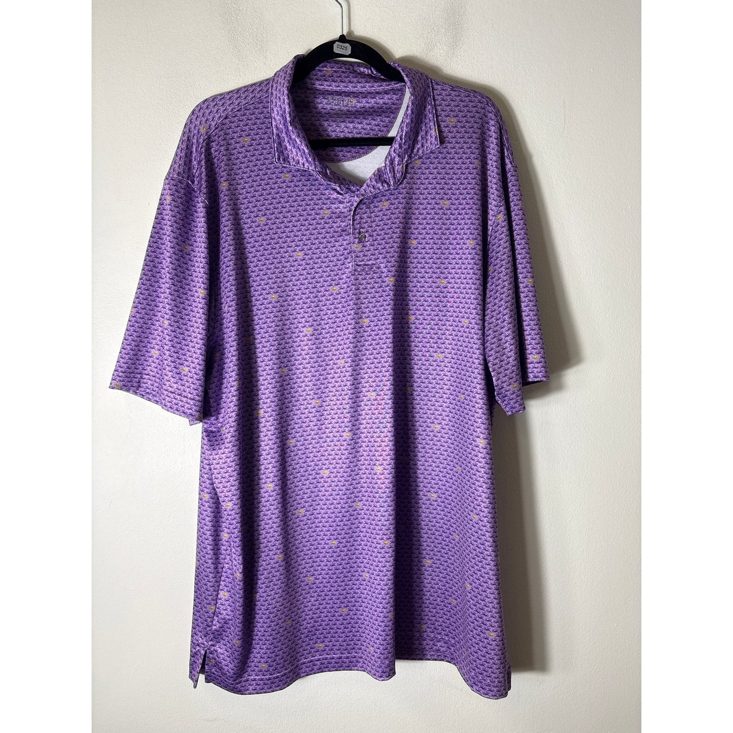 Mens PERLIS Purple Short Sleeve Polo Style Shirt Sz XL