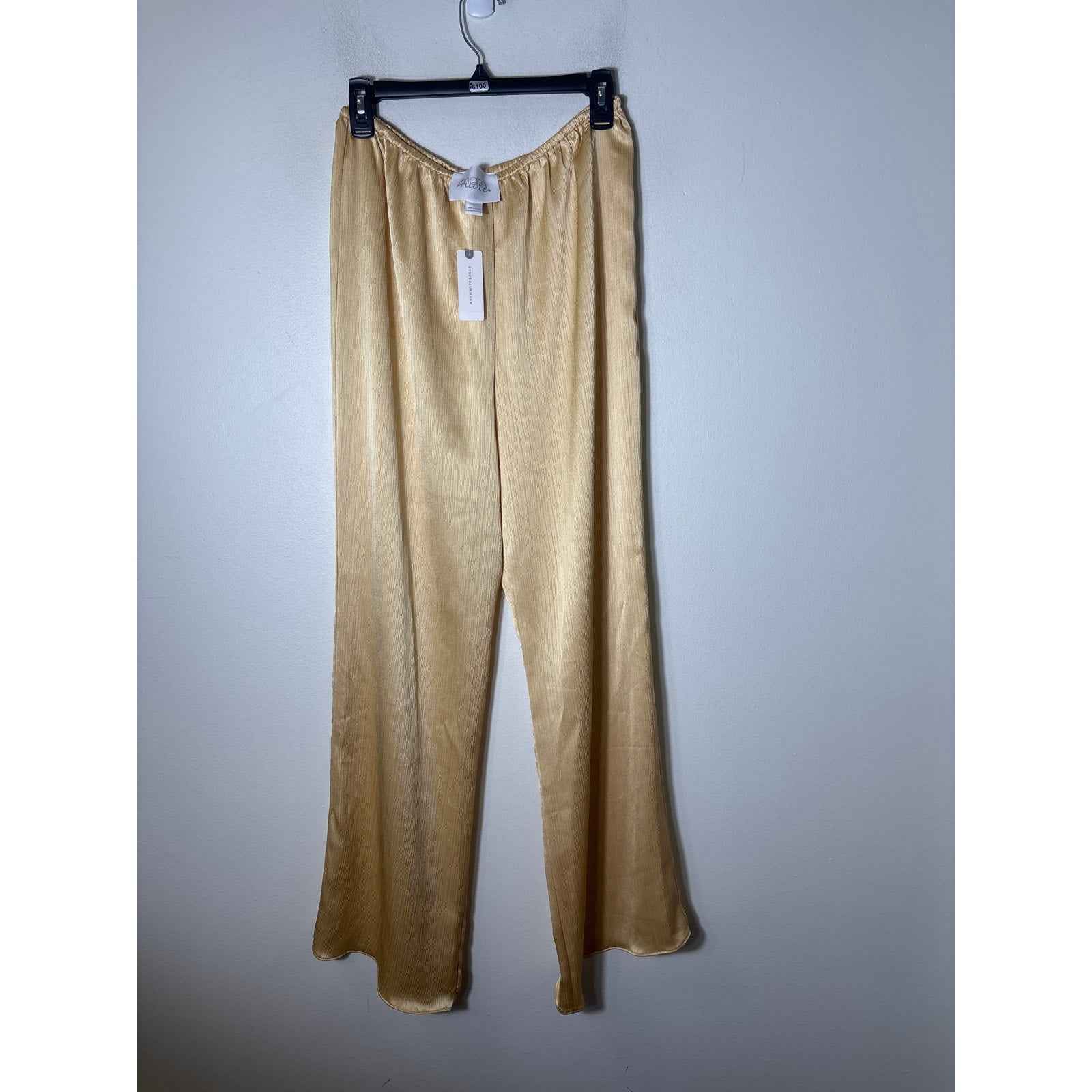 NWT Mare Mare Golden Pull On Wide Leg Flowy Pants Sz L