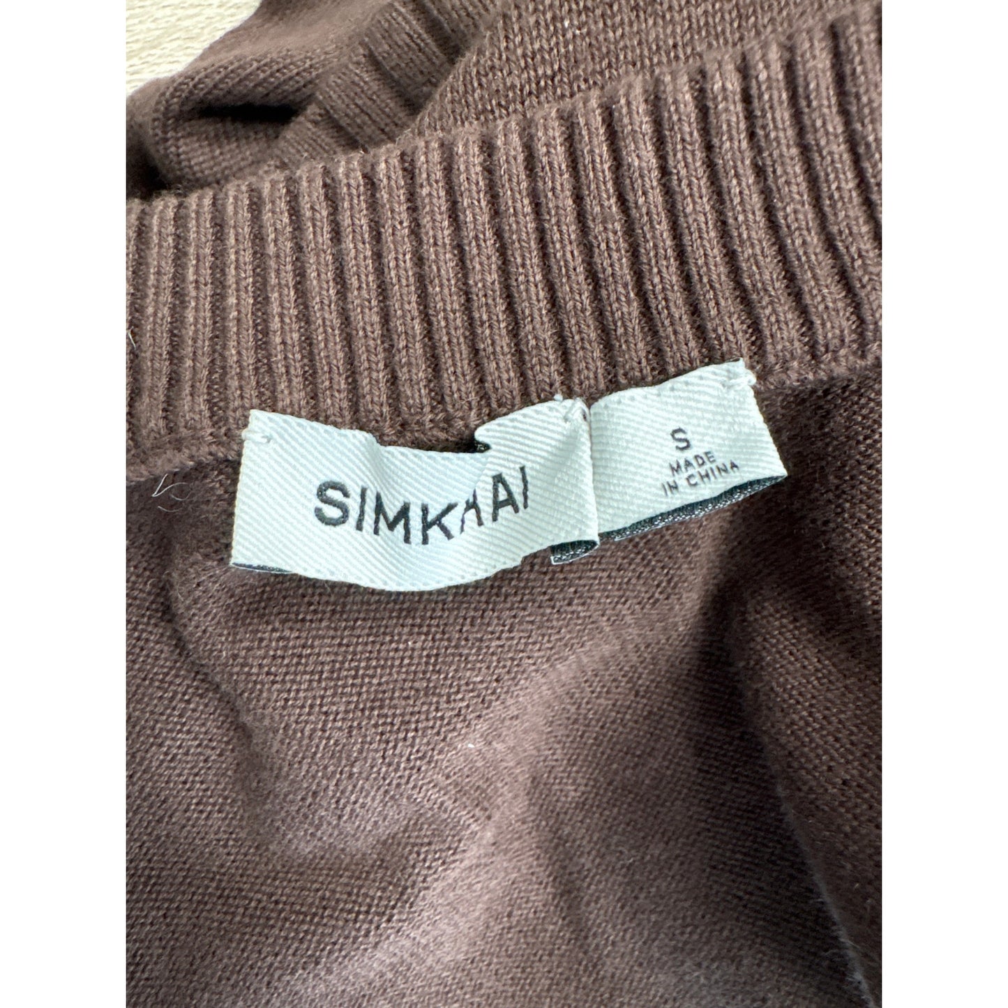 Simkhai Brown V Neck Cardigan Sz S
