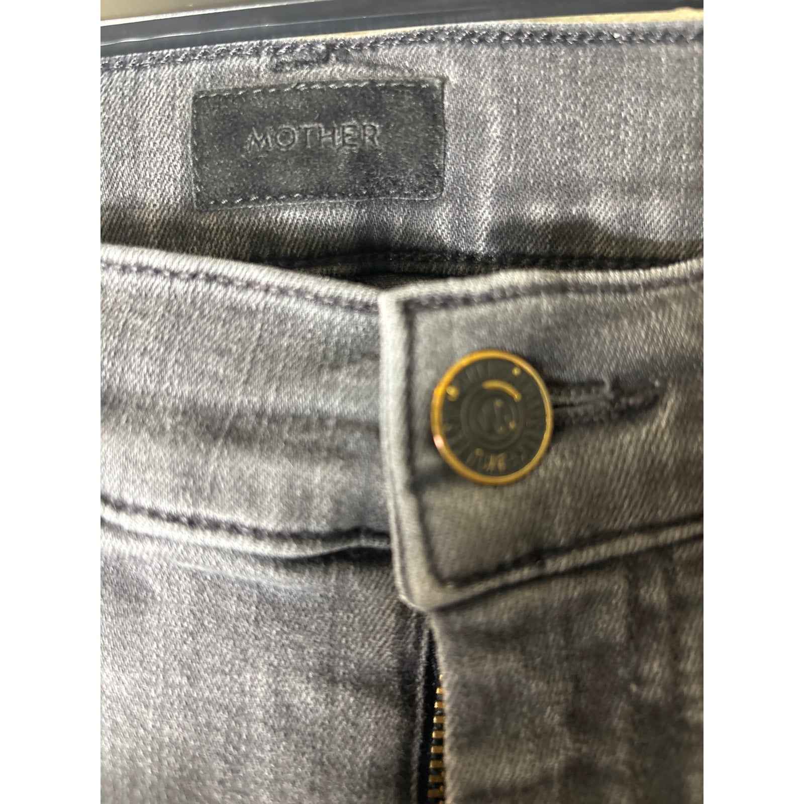 Mother Black Weekender Fray Denim Sz 25