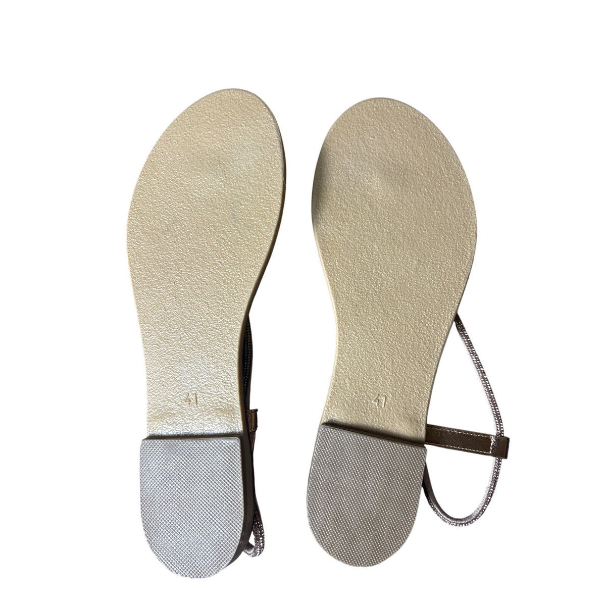 NWOB Nicholas Lainas Tan Rose Gold Thong Flat Sandal Sz 41