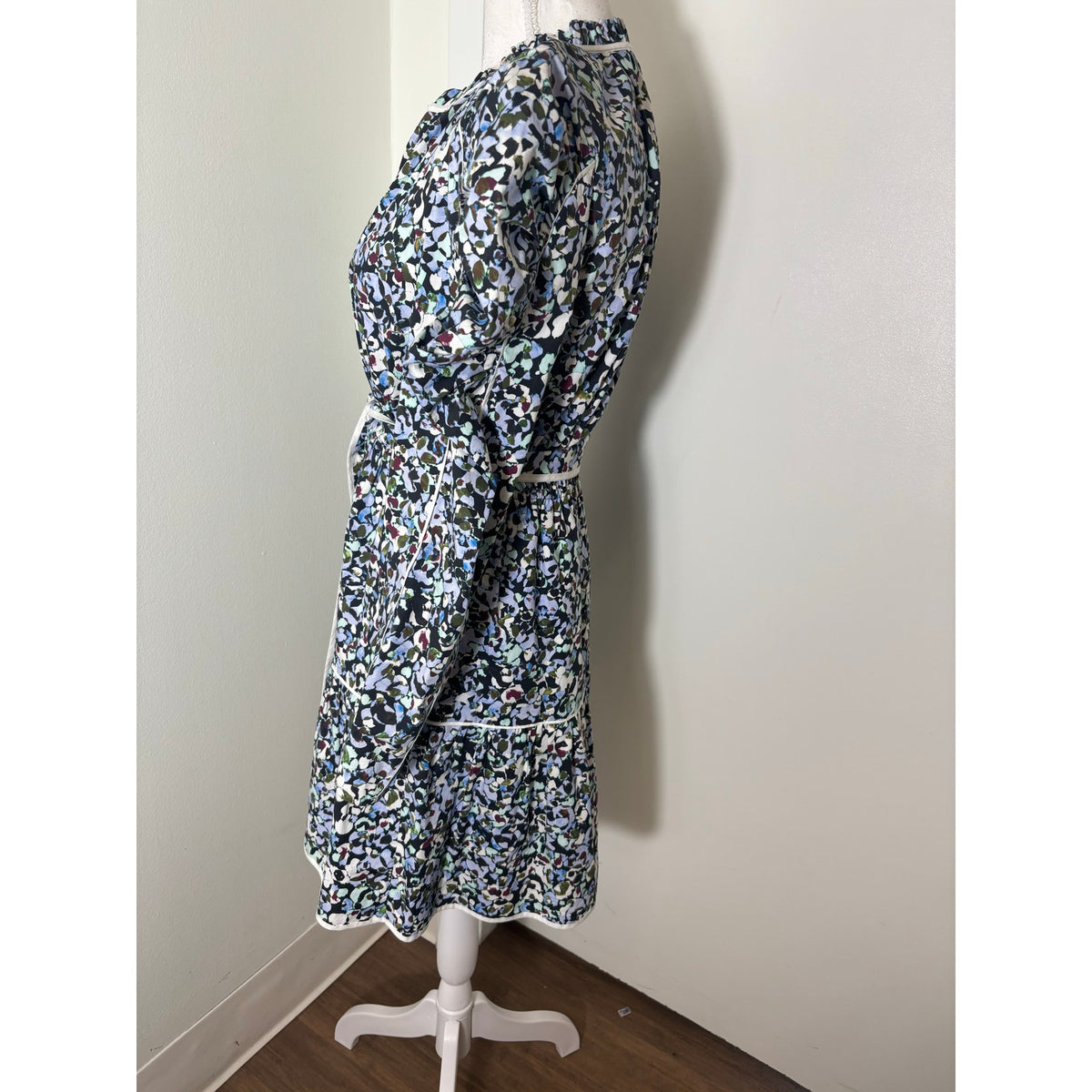 Marie Oliver Purple and Black Floral Mini Dress Sz XS