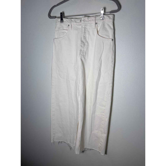 Frame Off White Cotton Demin Jean Maxi Skirt Sz 26
