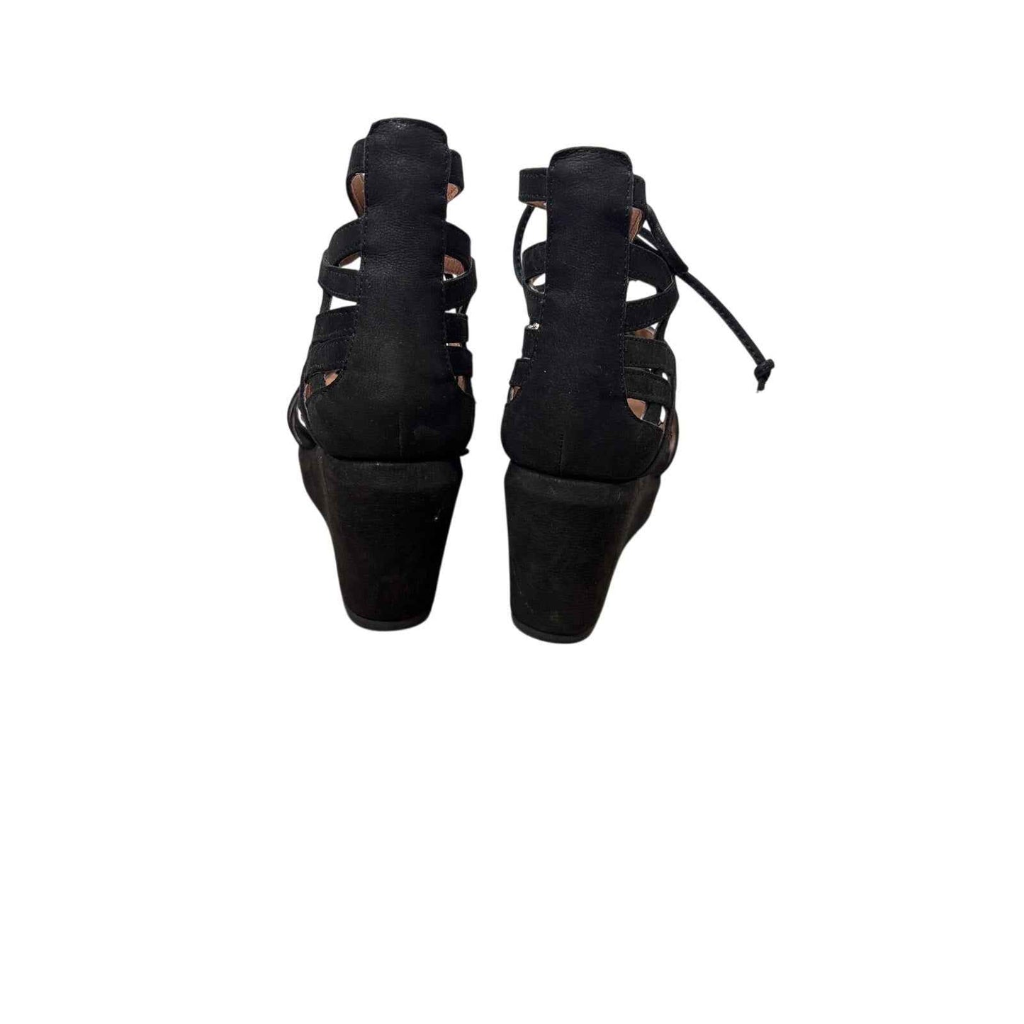 Gentle Sould Black Cage Wedges Sz 8