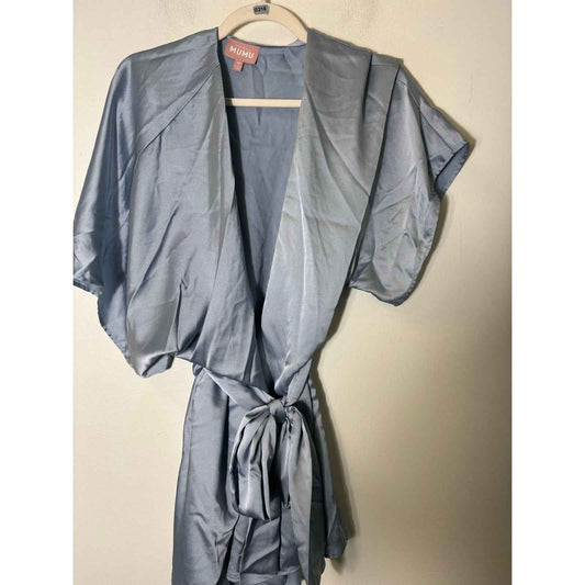 Show Me Your Mumu Blue Short Sleeve Robe Sz M